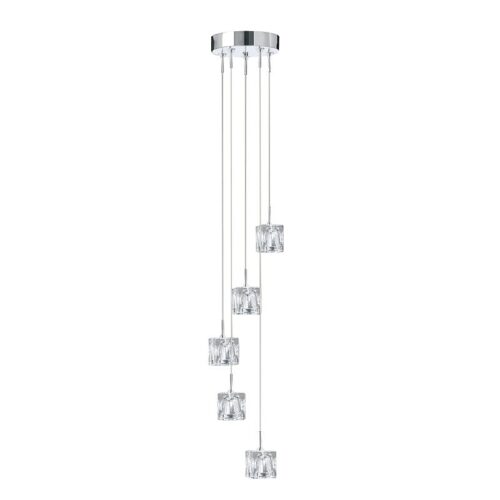 Searchlight 966775-5-LED LED Křišťálový lustr | Teplá bílá | Chrom | Kov | 5x5W
