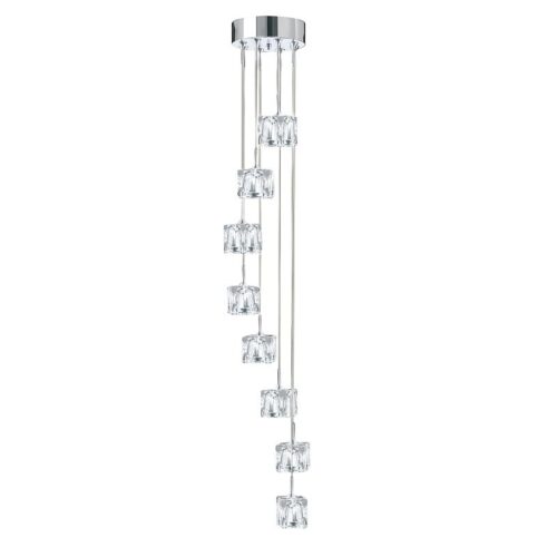 Searchlight 966778-8-LED LED Křišťálový lustr | Teplá bílá | Chrom | Kov | 8x5W