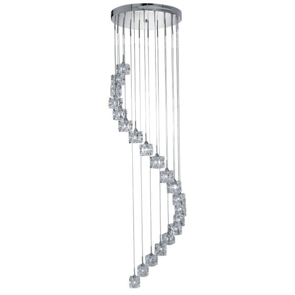 Searchlight 967820-20-LED LED Křišťálový lustr | Teplá bílá | Chrom | Kov | 20x3W