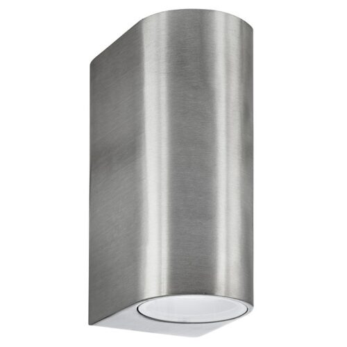 Searchlight 968008-2SS-LED LED Nástěnné venkovní světlo | Teplá bílá | Kov | Stříbrná | 2x3W