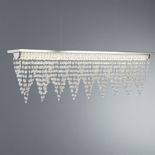 Searchlight 968857CC Drape LED Křišťálový lustr | Přírodní bílá | Chrom | Kov | 15W