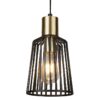 Searchlight 969412BK Bird Cage Lustr | E27 | Barevný kov | Černá | Mosaz
