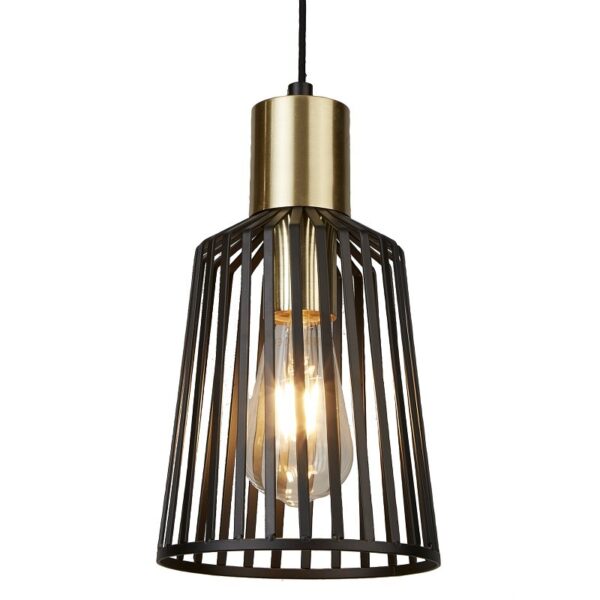 Searchlight 969412BK Bird Cage Lustr | E27 | Barevný kov | Černá | Mosaz