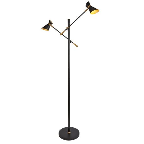 Searchlight 96EU5962-2BG LED stojací lampa | Teplá bílá | Barevný kov | Černá | Zlatá | 2x4W