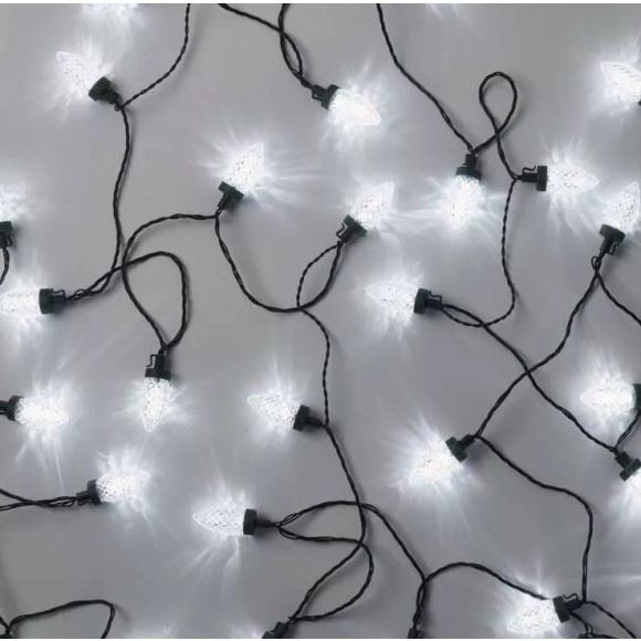 Emos D5ZC01 LED vánoční světelný řetěz – šišky Retro 9,8m 3,6W | 50LED | IP44 - 8 módů, studená bílá, zelená