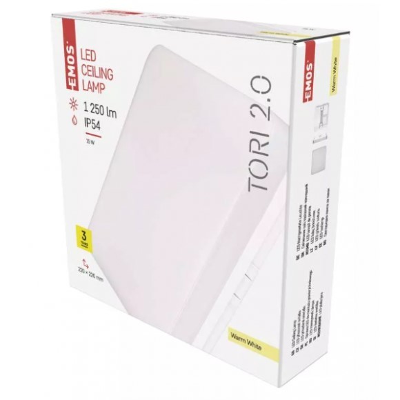 EMOS ZM4123 Tori LED Stropní svítidlo | Teplá bílá | Bílá