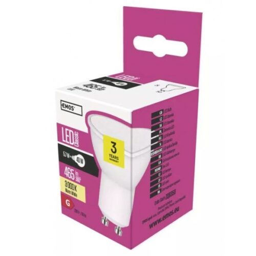EMOS ZQ8350 Classsic LED žárovka GU10 | Teplá bílá | Bílá | 5,7W