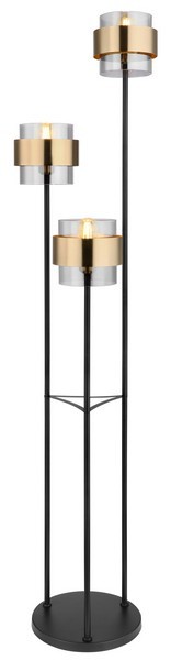 Globo 15560S Milley Stojací lampa | E27 | Barevný kov | Černá | Mosaz