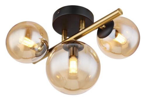 Globo 56135-3W LED stropní svítidlo | Teplá bílá | Barevný kov | Černá | Mosaz | Žlutá