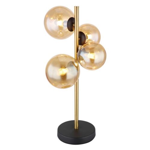 Globo 56135-4T LED stolní lampička | Teplá bílá | Barevný kov | Černá | Mosaz | Žlutá | 4x3W
