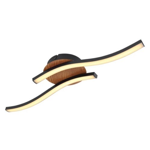 Globo 67171-12 LED Přisazené stropní svítidlo | Teplá bílá | Černá | Dřevo | 12W