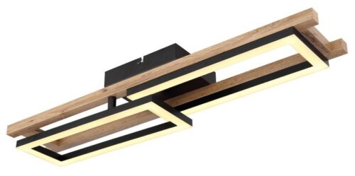 Globo 67266D Illa LED Přisazené stropní svítidlo | Teplá bílá | Černá | Dřevo | 20W
