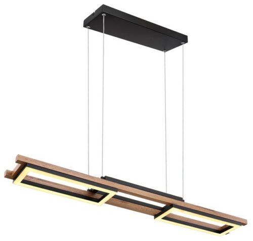 Globo 67266H Illa LED stropní svítidlo | Teplá bílá | Černá | Dřevo | 30W