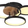 Globo 67273-30 LED Přisazené stropní svítidlo | Teplá bílá | Černá | Dřevo | 30W