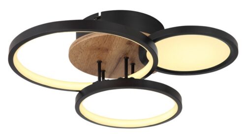 Globo 67273-30 LED Přisazené stropní svítidlo | Teplá bílá | Černá | Dřevo | 30W