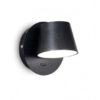 Ideal lux 167121 Gim Nero LED nástěnní svítidlo | Teplá bílá | Černá | 6W