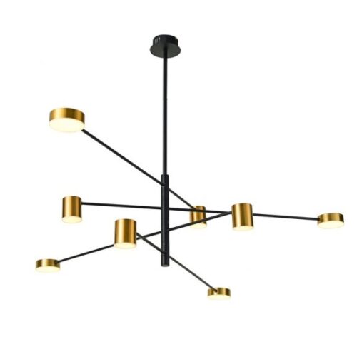 Italux 5900644313502 LED lustr | Teplá bílá | Barevný kov | Černá | Zlatá | 36W