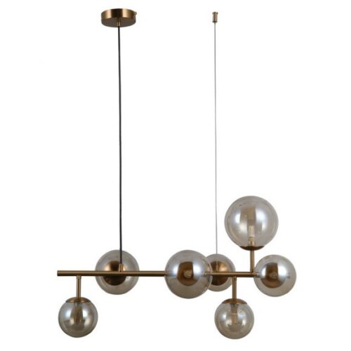 Italux 5900644316633 Lustr | G9 | Barevný kov | Mosaz | Šedá