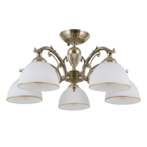 Italux 5900644318132 Lustr | E27 | Barevný kov | Bílá | Bronz