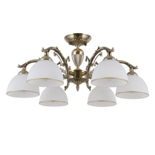 Italux 5900644318149 Lustr | E27 | Barevný kov | Bílá | Bronz