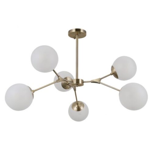 Italux 5900644319054 Lustr | E14 | Barevný kov | Bílá | Bronz