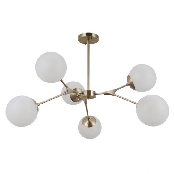 Italux 5900644319054 Lustr | E14 | Barevný kov | Bílá | Bronz