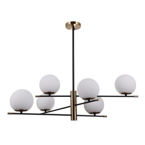 Italux 5900644319856 Lustr | E14 | Barevný kov | Bílá | Bronz | Černá