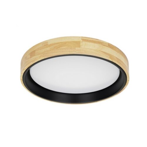 Italux 5900644430711 LED Přisazené stropní svítidlo | Přírodní bílá | Bílá | Černá | Dřevo | 25W