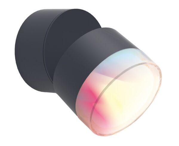 Lutec 5010901118 Dropsi LED Nástěnné venkovní světlo | RGB | Variabilní | 9,5W | Šedá