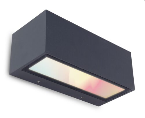 Lutec 5189120118 Gemini LED Nástěnné venkovní světlo | RGB | Variabilní | 13W | Šedá