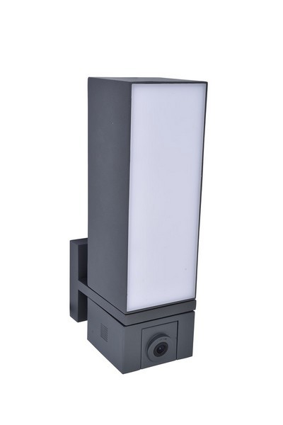 Lutec 5193812118 Cuba LED Venkovní svítidlo s kamerou | Variabilní | Šedá | 17,3W