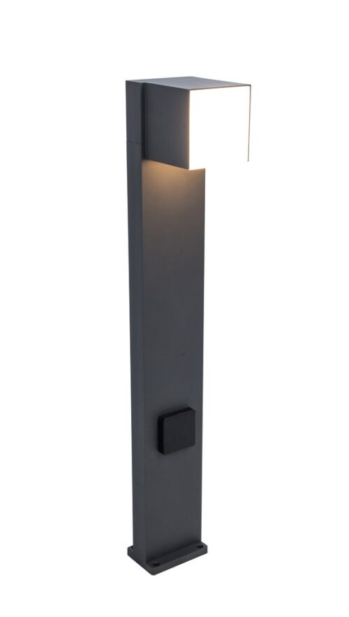 Lutec 7193805118 Cuba LED Zahradní zásuvkový sloupek | Teplá bílá | Šedá | 12W | 3000 K