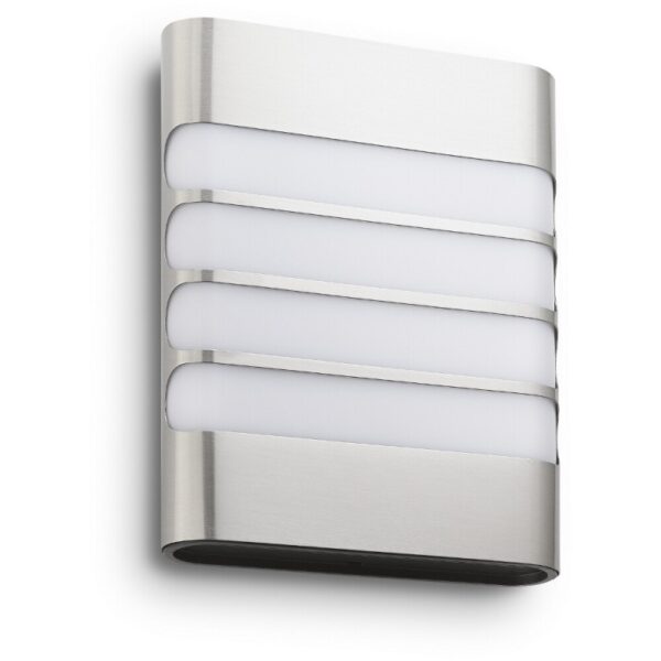 Philips 17273/47/16 Raccoon LED Nástěnné venkovní světlo | Teplá bílá | 3W | Kov | Nerez | 4