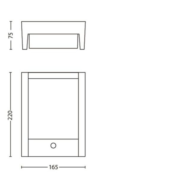 Philips 16461/93/16 Arbour LED Nástěnné venkovní světlo | Teplá bílá | 6W | Černá