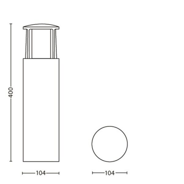 Philips 16466/93/16 Stock LED venkovní svítidlo | Teplá bílá | 6W | Černá