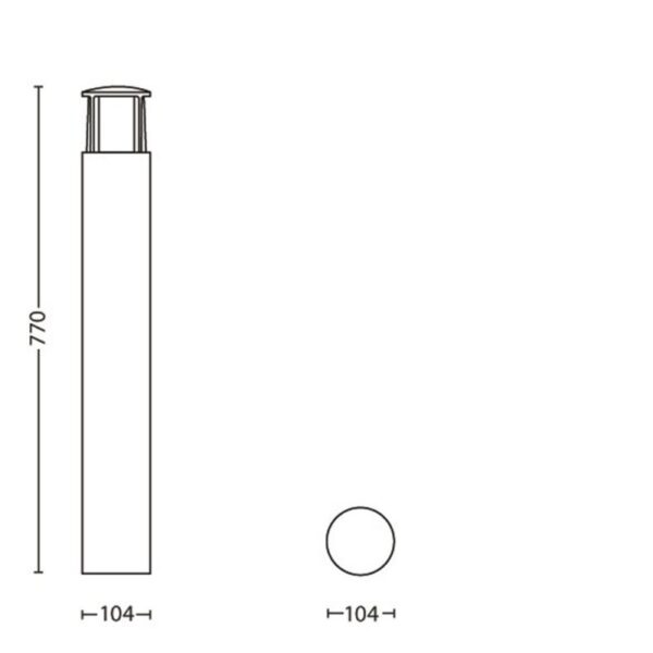 Philips 16467/93/16 Stock LED Zahradní sloupkové světlo | Teplá bílá | 6W | Černá
