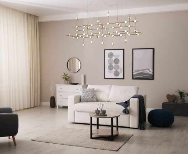 Italux 5900644431848 LED stropní svítidlo | Teplá bílá | Barevný kov | Bílá | Zlatá | 132W
