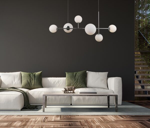 Italux 5900644315803 Skleněný lustr | Chrom | Kov