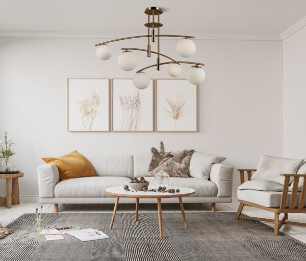 Italux 5900644316800 Skleněný lustr | G9 | Barevný kov | Mosaz