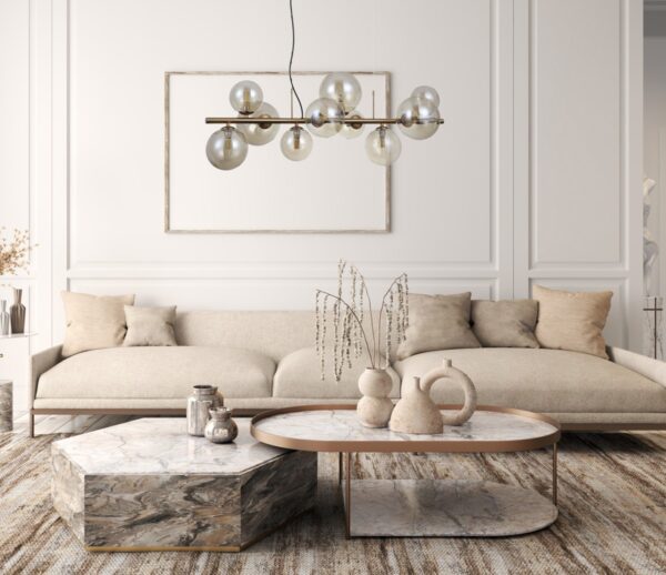 Italux 5900644434924 Lustr | G9 | Barevný kov | Mosaz | Žlutá