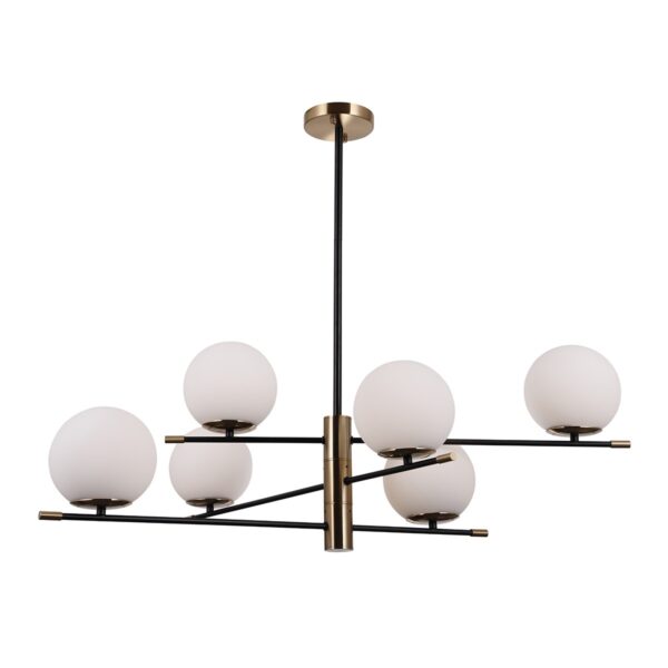 Italux 5900644319856 Lustr | E14 | Barevný kov | Bílá | Bronz | Černá