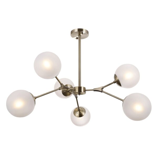 Italux 5900644319054 Lustr | E14 | Barevný kov | Bílá | Bronz