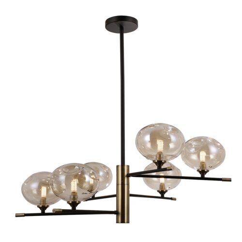 Italux 5900644431886 Lustr | G9 | Barevný kov | Bronz | Černá | Žlutá