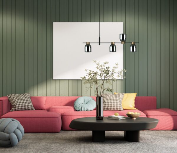 Italux 5900644439431 Lustr | E14 | Barevný kov | Černá | Mosaz | Šedá