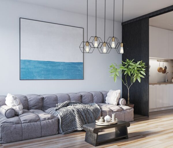Italux 5900644432036 Lustr | E27 | Barevný kov | Černá | Mosaz