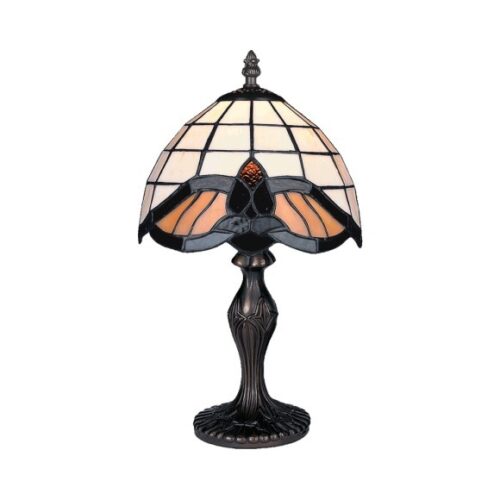 LUXERA 92000147 Tiffany Stolní lampička | E14 | Hnědá