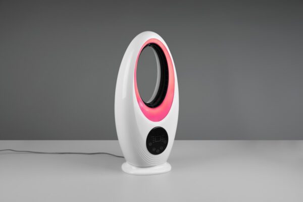 Trio R043-01 LED ventilátor s osvěltením Kalmar 1x2W | RGB - 3 rychlosti, časovač, dálkové ovládání, dotykový displej, bílá