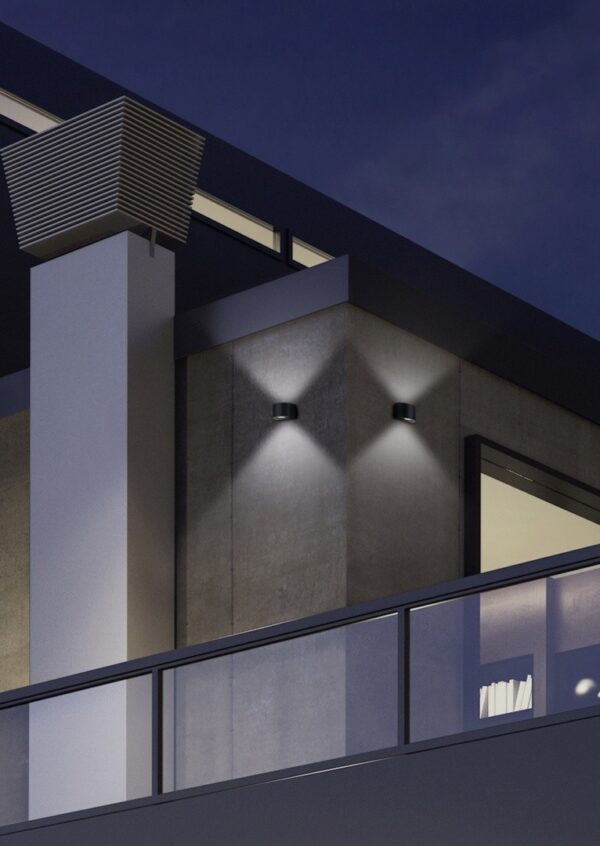 Trio R28232632 Rosario LED Nástěnné venkovní světlo | Teplá bílá | 2x2W | Černá