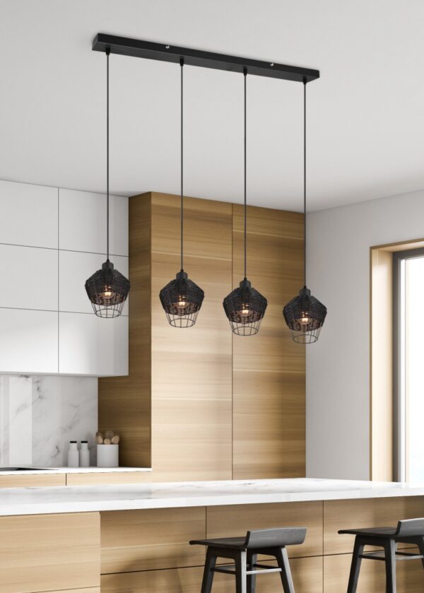 Trio R31264002 Borka Lustr | E27 | Černá