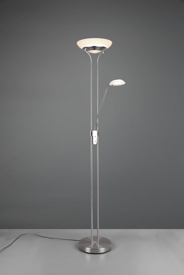 Trio R40073507 Orson LED Stmívatelná stojací lampa | Teplá bílá | 27W | Kov | Nikl